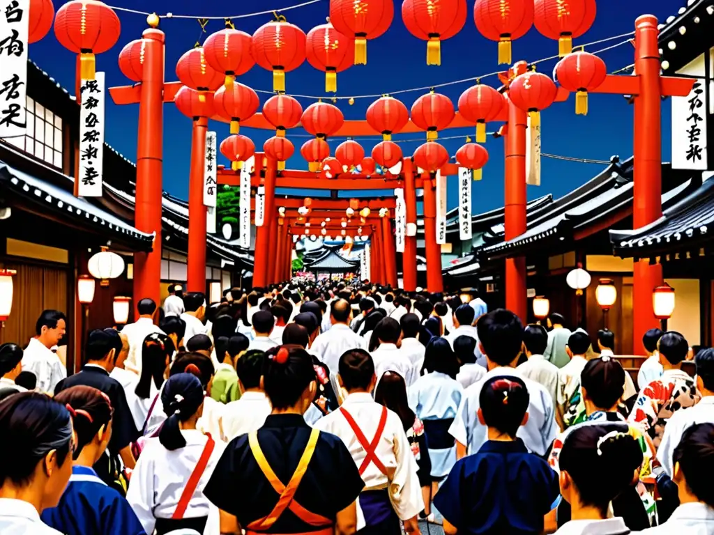 Un animado Festival de Obon en Japón: danzas, yukatas, lanternas y un majestuoso torii gate