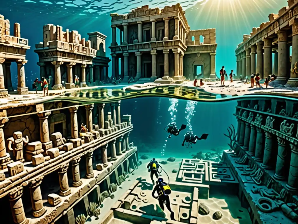 Arqueólogos descubren ruinas sumergidas, desvelando los mitos sobre el colapso de Mu y Lemuria en una ciudad perdida, iluminada por el sol