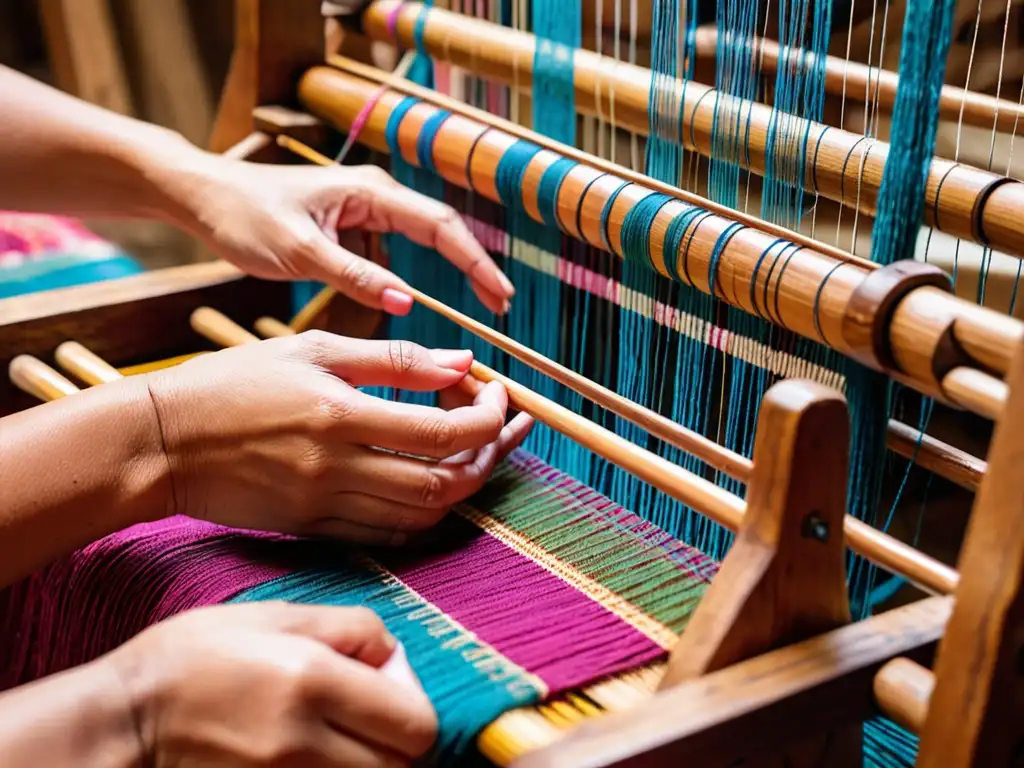 Artesana teje en telar tradicional, evocando mitología y folclore en literatura