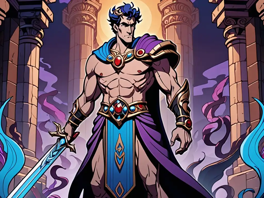 Zagreus, de Hades, desafía a Hades en un detallado arte digital de la mitología griega en el juego Hades