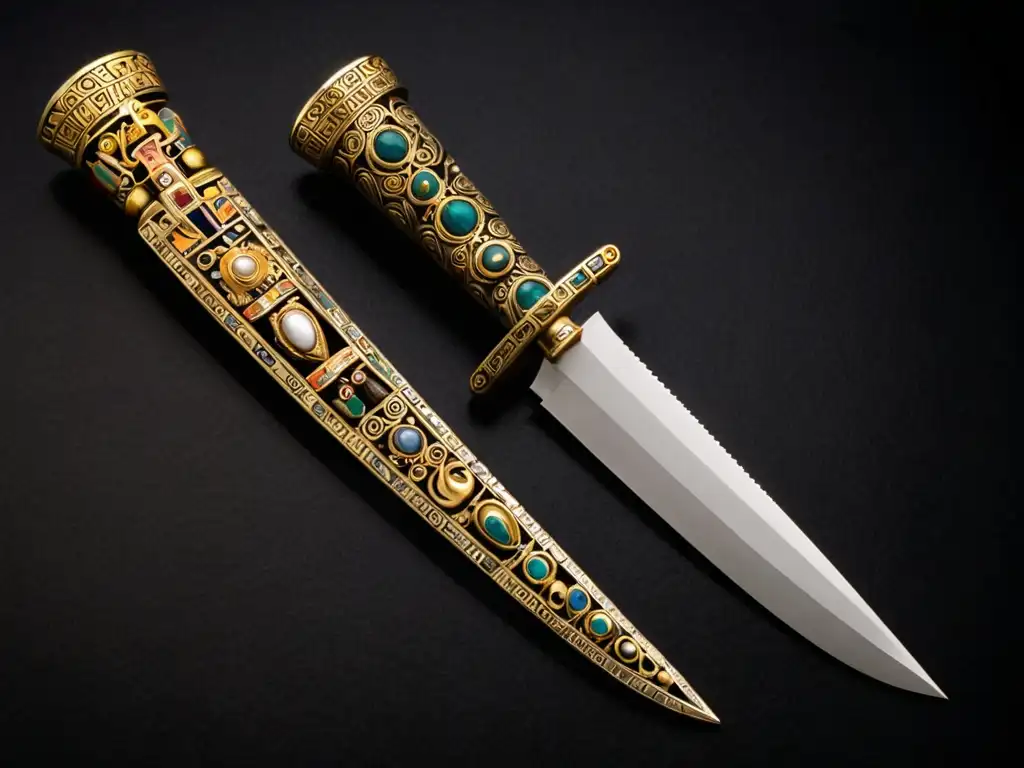 Detalle del Tumi Inca de oro y plata, reflejando el poder ceremonial del cuchillo Inca