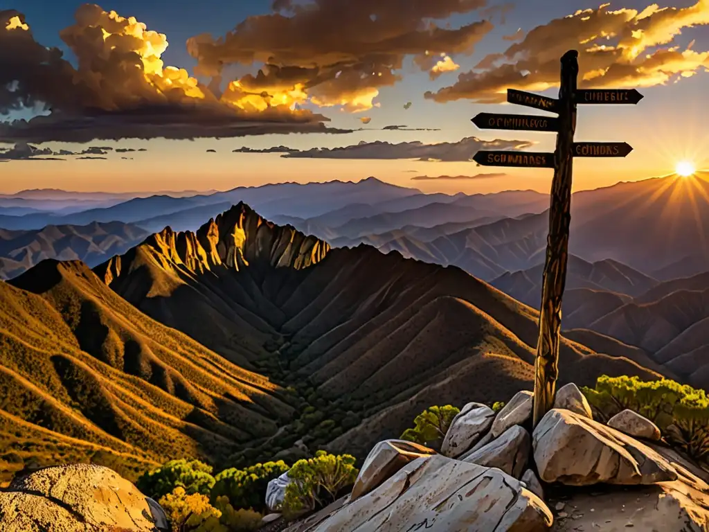 Documental fotográfico de la Sierra Madre al atardecer, evocando misterio y aventura en la búsqueda del Tesoro Sierra Madre leyenda folklore