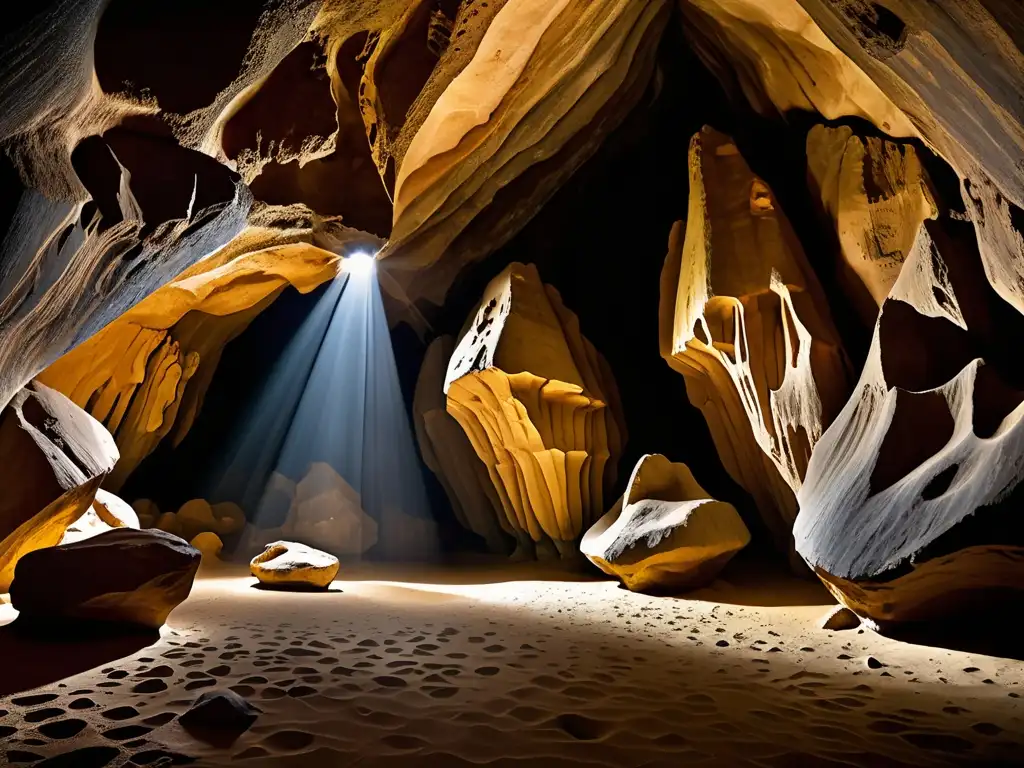 Explora la enigmática Cueva de los Tayos con sus formaciones rocosas iluminadas por la suave luz del sol, revelando su belleza natural