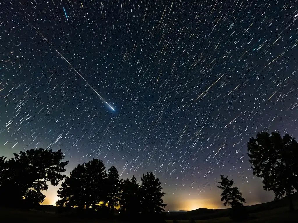 Espectáculo celestial de la lluvia de estrellas Perseidas, con significado mítico y científico, en el cielo nocturno repleto de estrellas brillantes