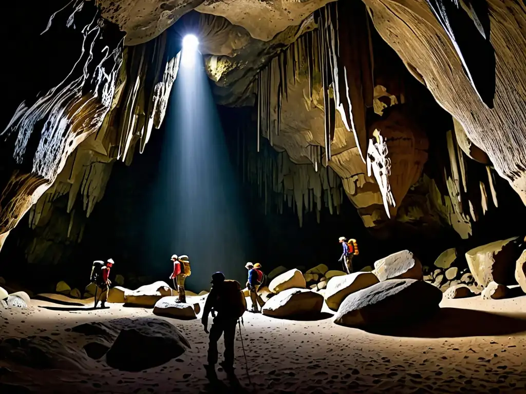 Exploradores en la Cueva de los Tayos en Ecuador, aventura en un mundo subterráneo de maravilla y misterio