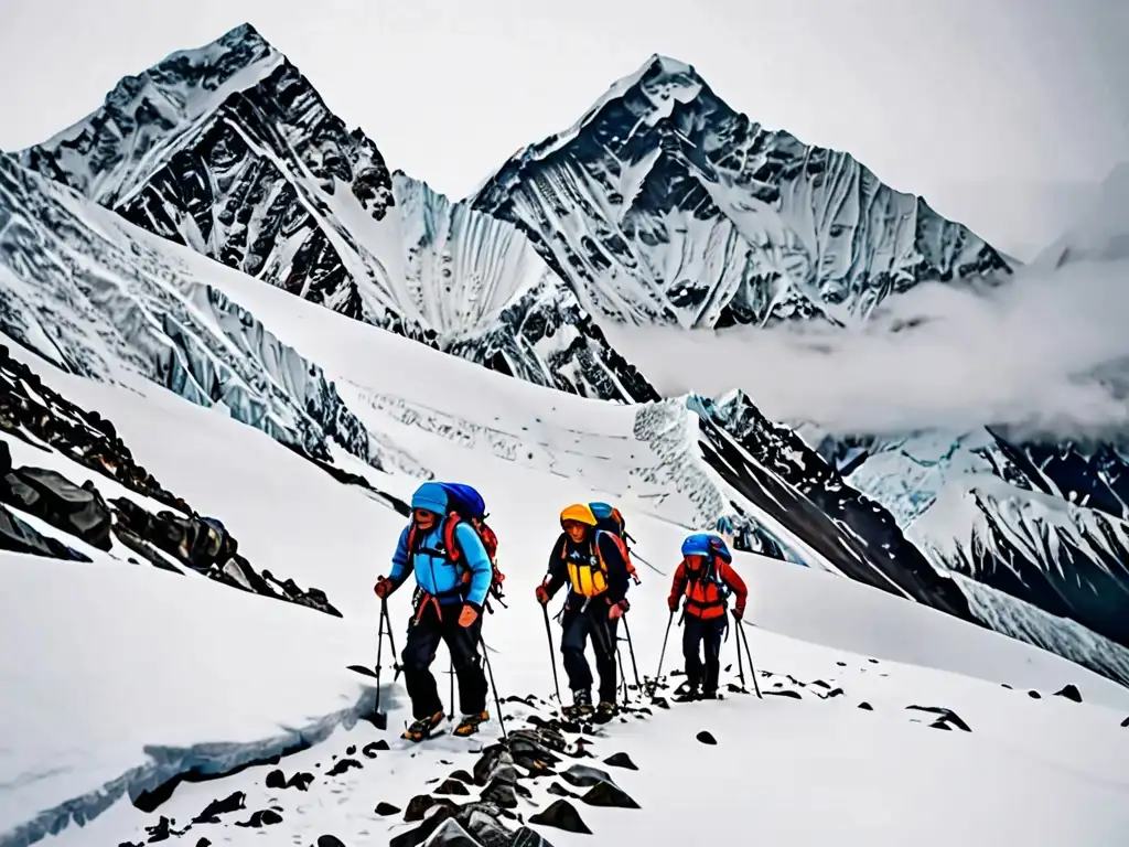 Exploradores en los misteriosos Himalayas Exploradores en el misterioso Himalaya, capturando la belleza y la aventura de explorando leyendas del Himalaya