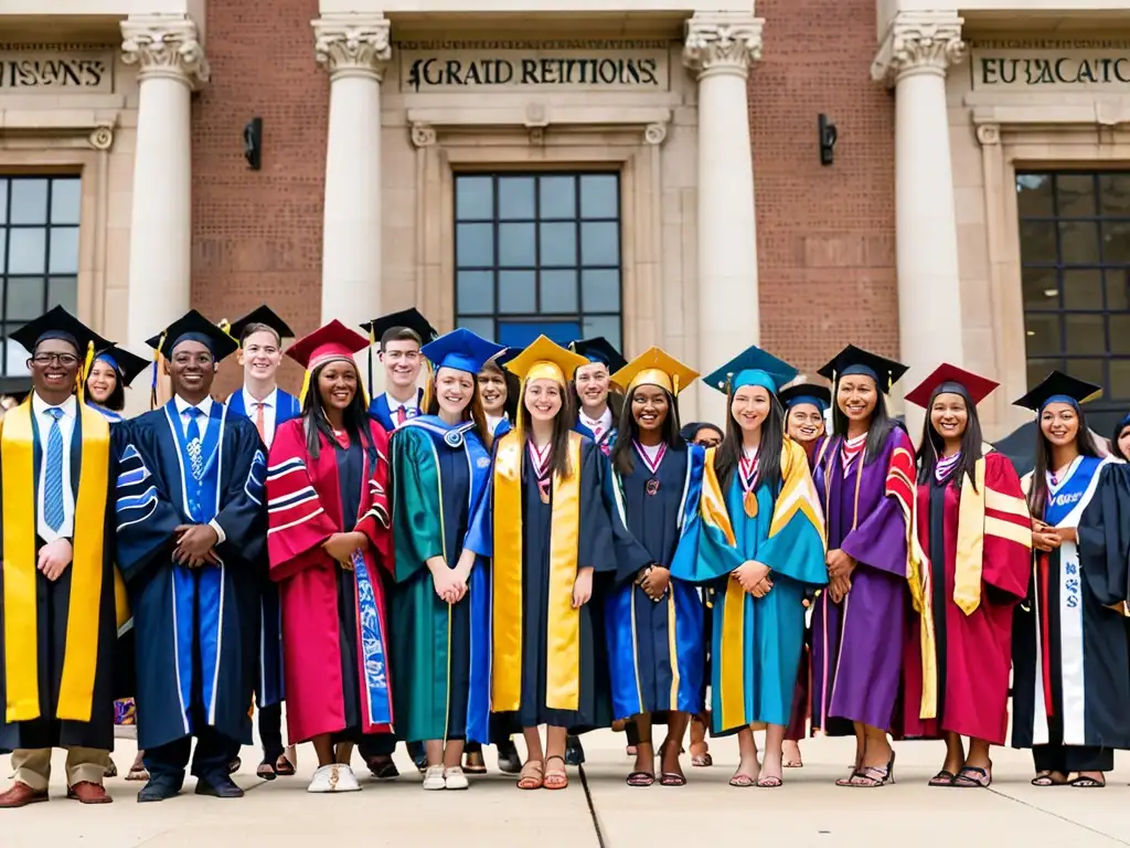 Graduación multicultural: orgullo y diversidad en la ceremonia Grupo diverso de estudiantes en rituales de graduación académica culturas, unidos en orgullo, emoción y reverencia por sus logros