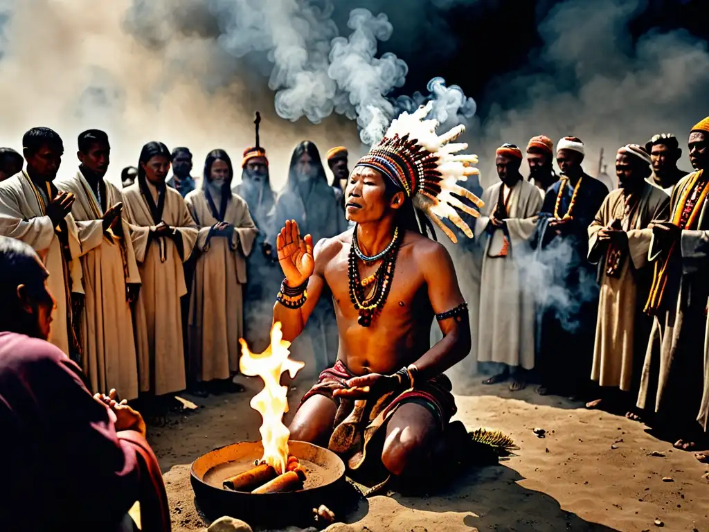 Imagen de diversidad en creencias evolución fin del mundo, con rituales y prácticas culturales apocalípticas en todo el mundo