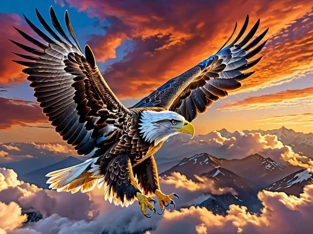 Imponente águila surcando el cielo, símbolo de fuerza y libertad