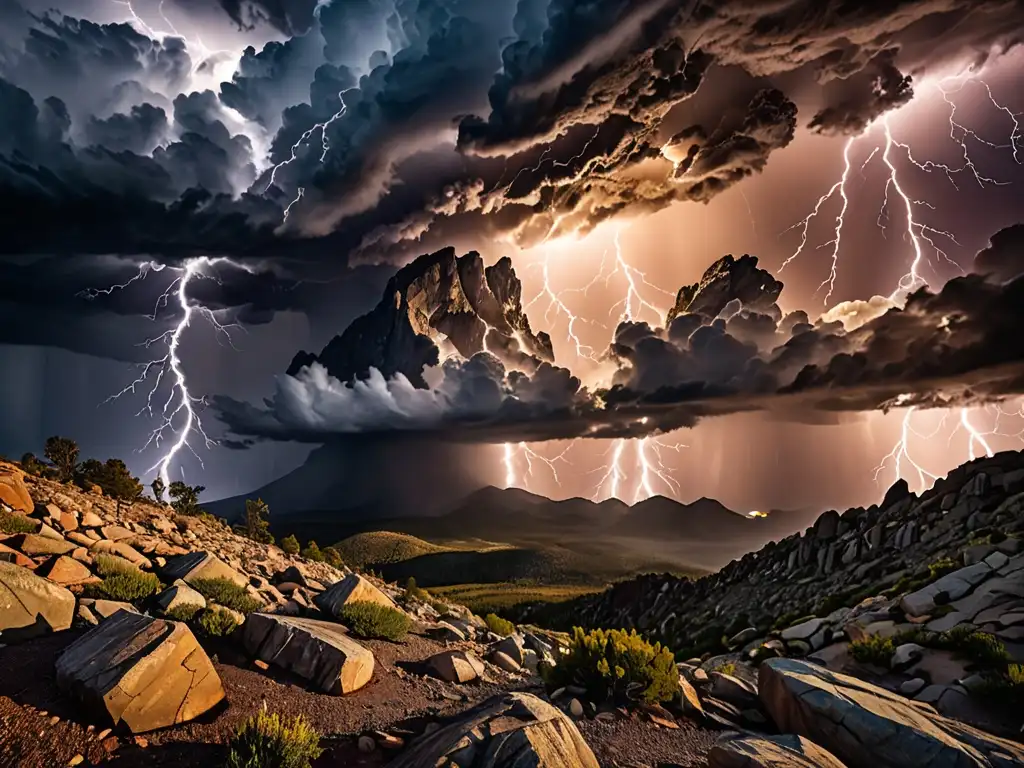 Una impresionante fotografía de una tormenta sobre una montaña