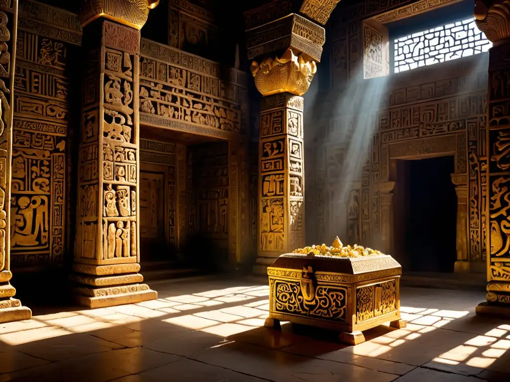 Interior antiguo de templo con tesoros Reyes Magos, misterio, mitos y leyendas