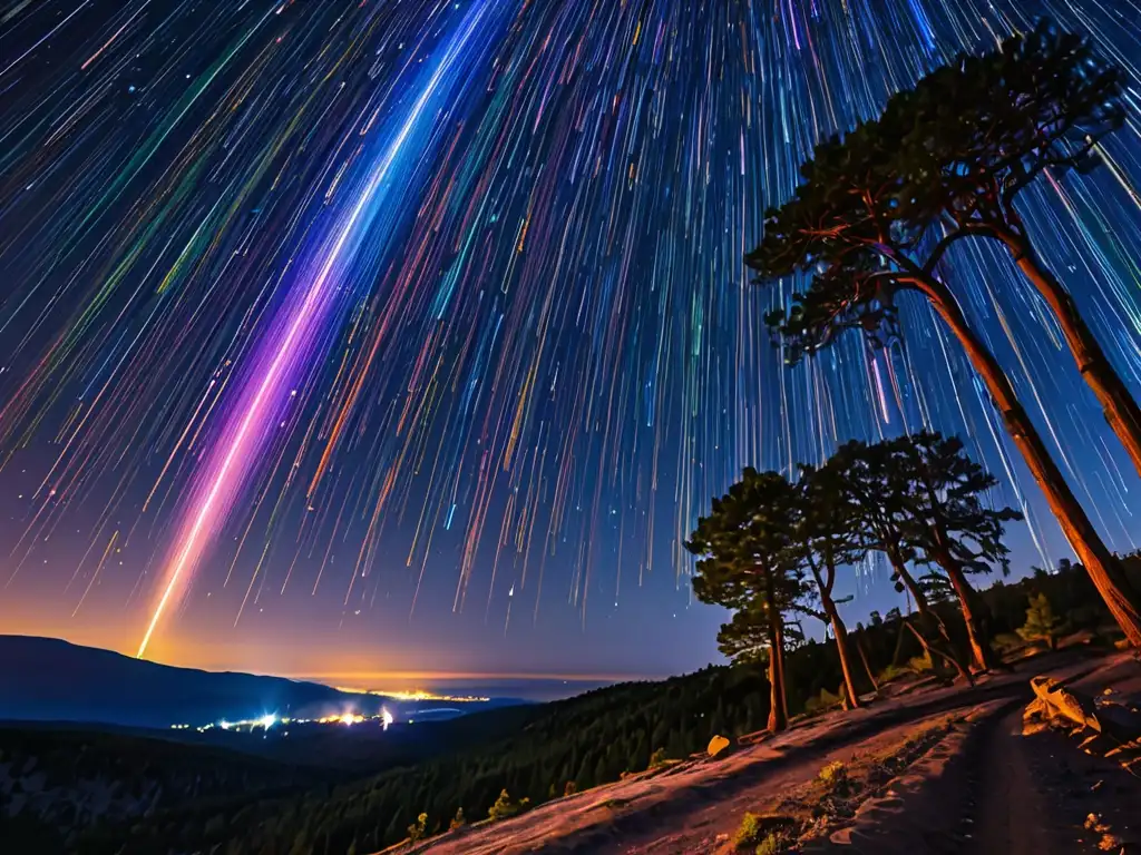 Una lluvia de estrellas mítica y científica ilumina el cielo nocturno con sus colores vibrantes y su brillo fascinante