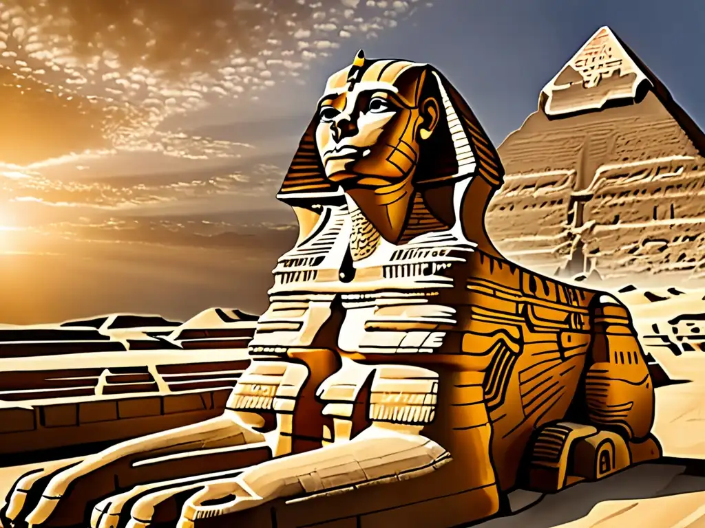 La majestuosidad del Gran Esfinge de Giza se revela en esta detallada imagen de alta resolución