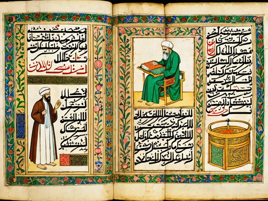 Manuscrito médico persa detallado con Avicena, destacando su legado en la medicina y su influencia global