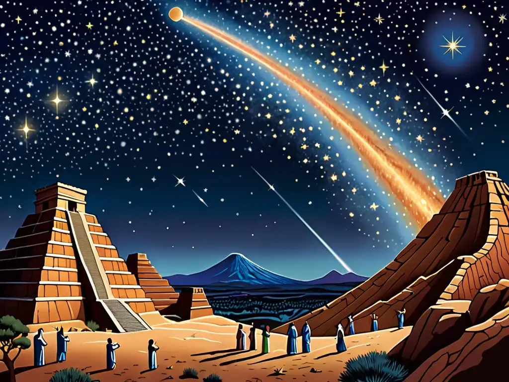 Un mural histórico detalla la observación de un cometa por antiguas civilizaciones