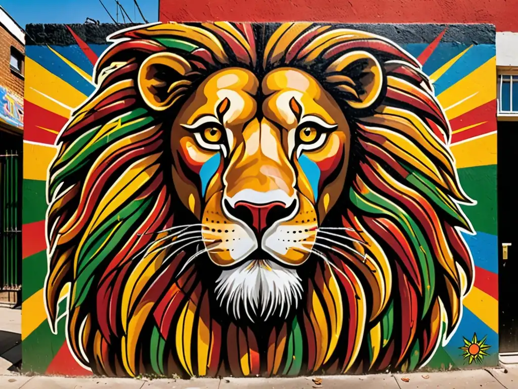 Un mural rastafari del León de Judá, simbolismo cultural y arte urbano