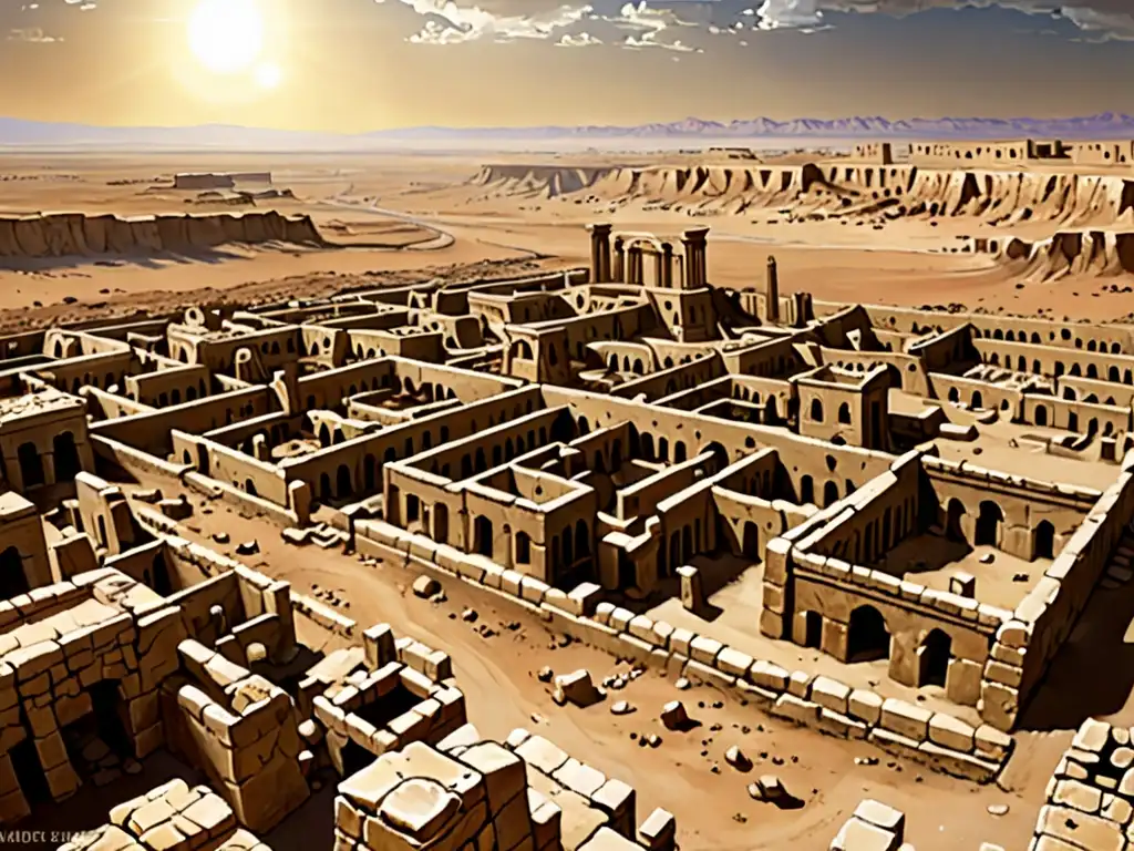 Ruinas antiguas de Sodoma y Gomorra en el desierto, evocando la destrucción bíblica y lecciones históricas