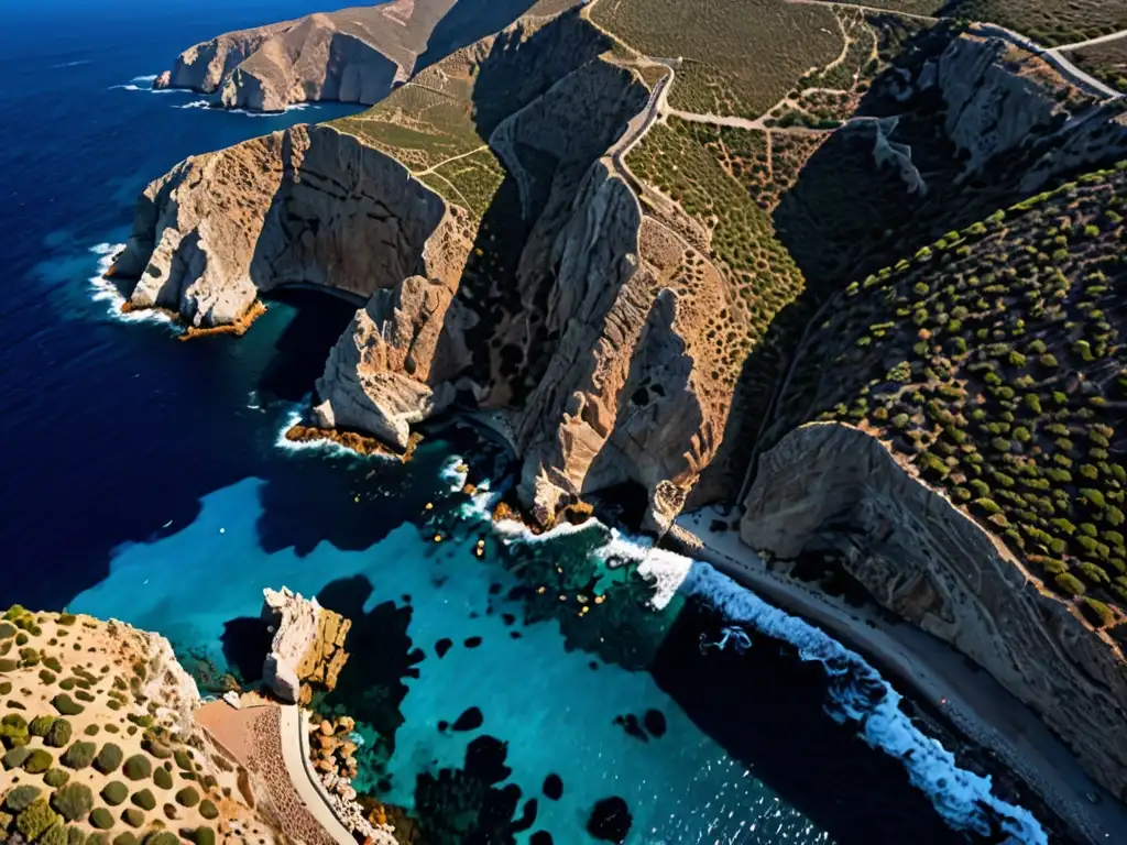 Descubre los secretos del Laberinto del Minotauro en la misteriosa costa de Creta bañada por el Mediterráneo al atardecer