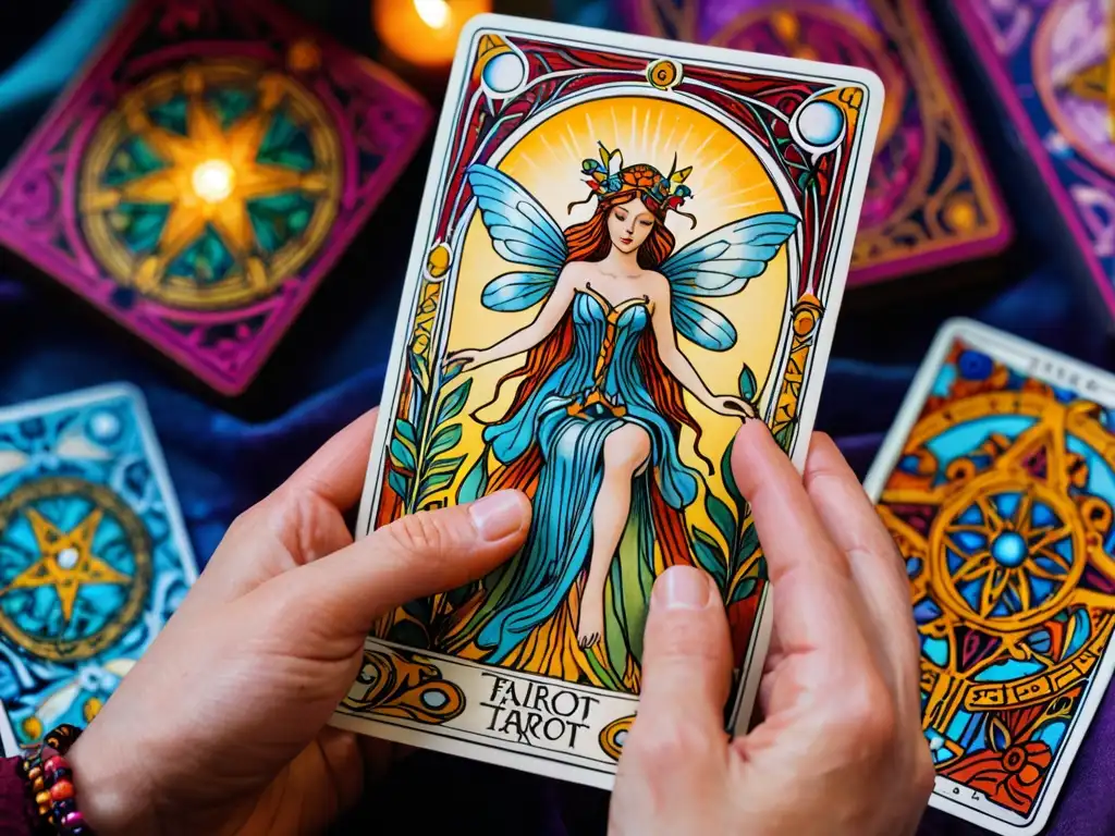 Interpretando el significado de las hadas en el tarot con reverencia y concentración