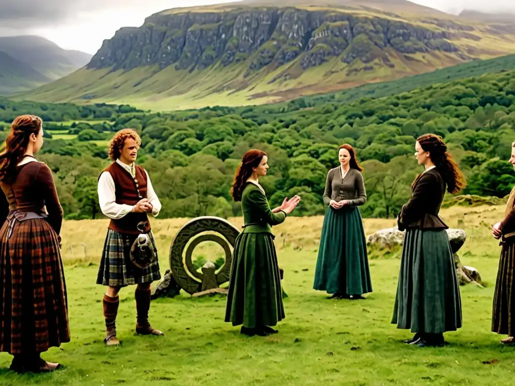 Vista panorámica de las Tierras Altas de Escocia, con neblina en las montañas y un valle verde