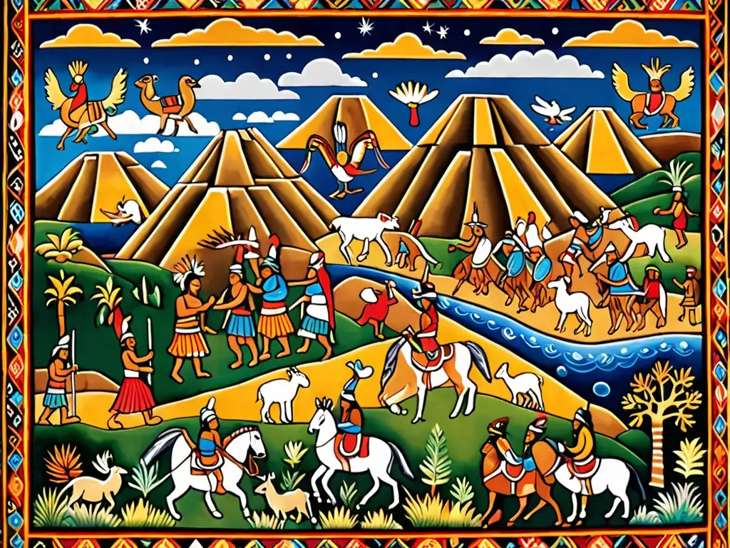 Vivas telas incas ilustran viaje mítico de los Hermanos Ayar, reflejando la rica cultura Inca